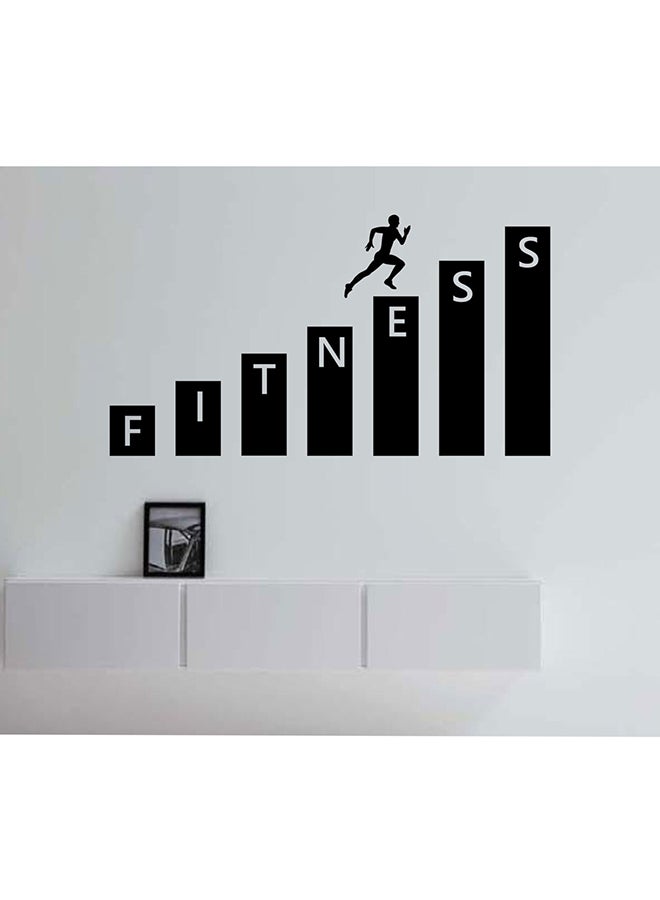 سبويل يور وول ملصق جداري مقاوم للماء بتصميم كلمة Fitness للجيم أسود 90x40سم 