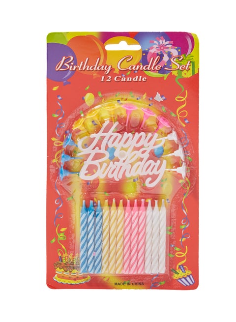 24-Piece Birthday Candles With Cake Topper Set