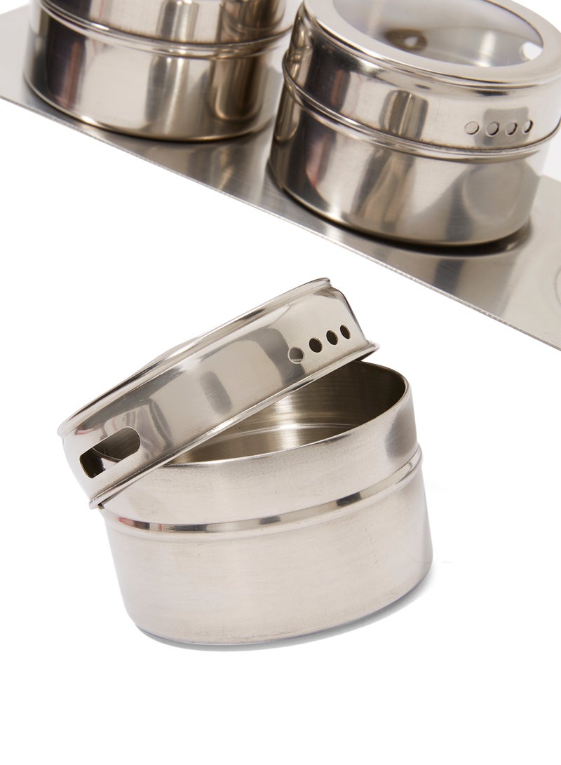 FACKELMANN Spice Cans with Holder Silver/Clear  - Image 4