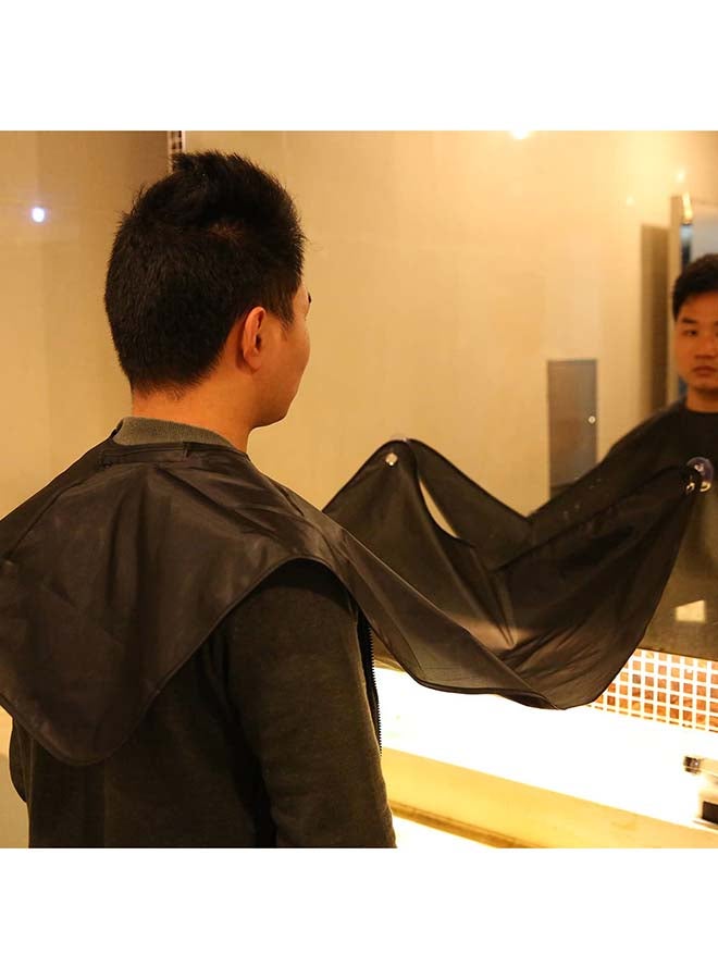 Beard Shaving Apron With Two Suction Cups Black 39grams - Image 3