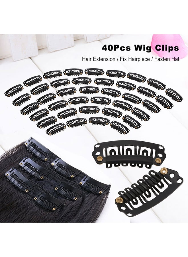 Generic 40-Piece Wig Toupee Clips Set Black  - Image 3