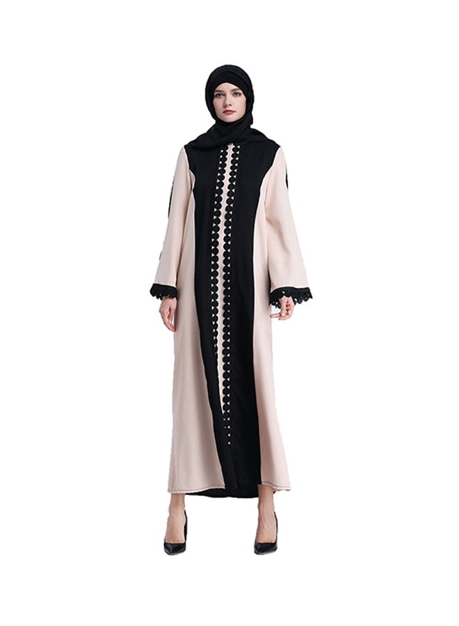 Long Sleeves Maxi Abaya Black/Beige - v1548058249/N20135855V_1