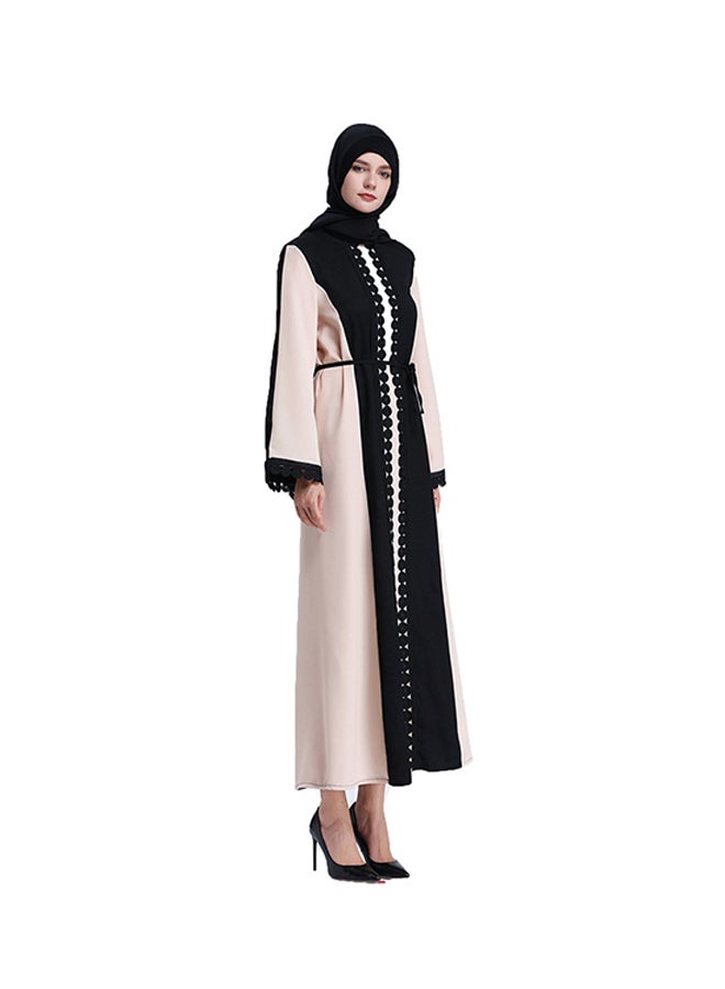 Long Sleeves Maxi Abaya Black/Beige - v1548058250/N20135855V_4