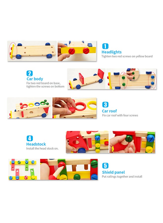 مجموعة لعبة تجميع عربة شاحنة خشبية - Image 4