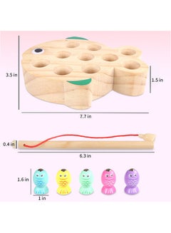 Generic Catch & Count Wooden Fishing Game Toys With Magnetic Rod  - Image 2