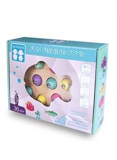 Generic Catch & Count Wooden Fishing Game Toys With Magnetic Rod  - Image 3