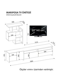 sahaba Mariposa TV Unit White/Brown  - Image 3