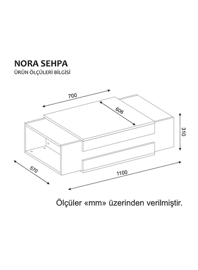 sahaba Nora Coffee Table Brown/White 27kg  - Image 2