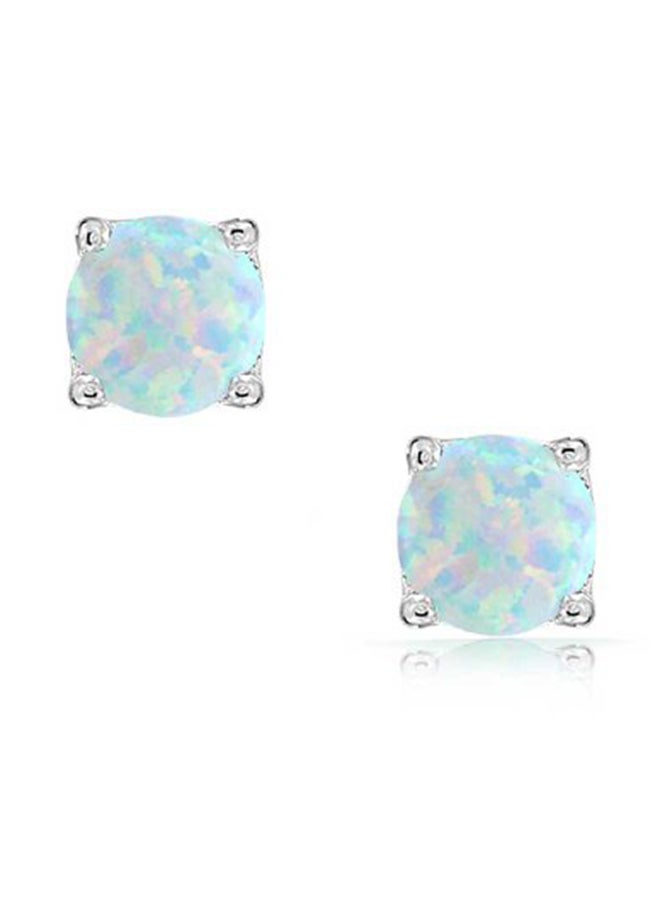 BLING JEWELRY - 925 Sterling Silver Opal Stud Earrings - Image 1