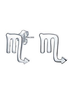 925 Sterling Silver Scorpio Zodiac Sign Stud Earrings
