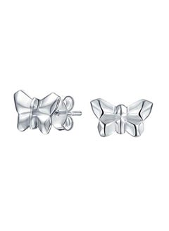 BLING JEWELRY 925 Sterling Silver Butterfly Stud Earrings  - Image 1