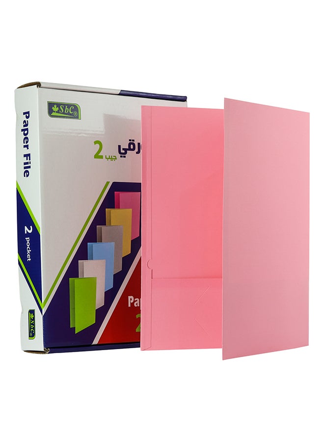 اس بي سي - مجموعة ملف للورق بـ 2 جيب من 20 قطعة وردي - Image 1