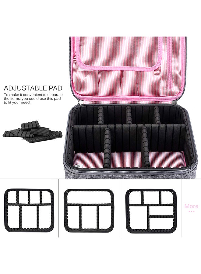 كول بيل حقيبة منظمة لمستحضرات التجميل ومزودة بفواصل مقسمة قابلة للتعديل رمادي - Image 4