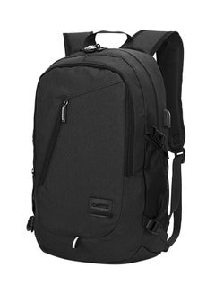 Multi-Compartment Laptop Bag With USB Port Black