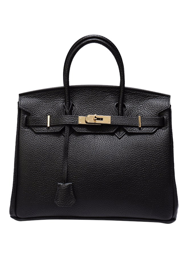 Classic Leather Hand Bag Black 