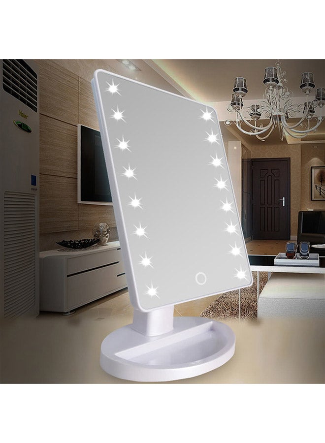 مرآة لوضع المكياج مزودة ب16 مصباح LED تعمل باللمس أبيض - Image 5
