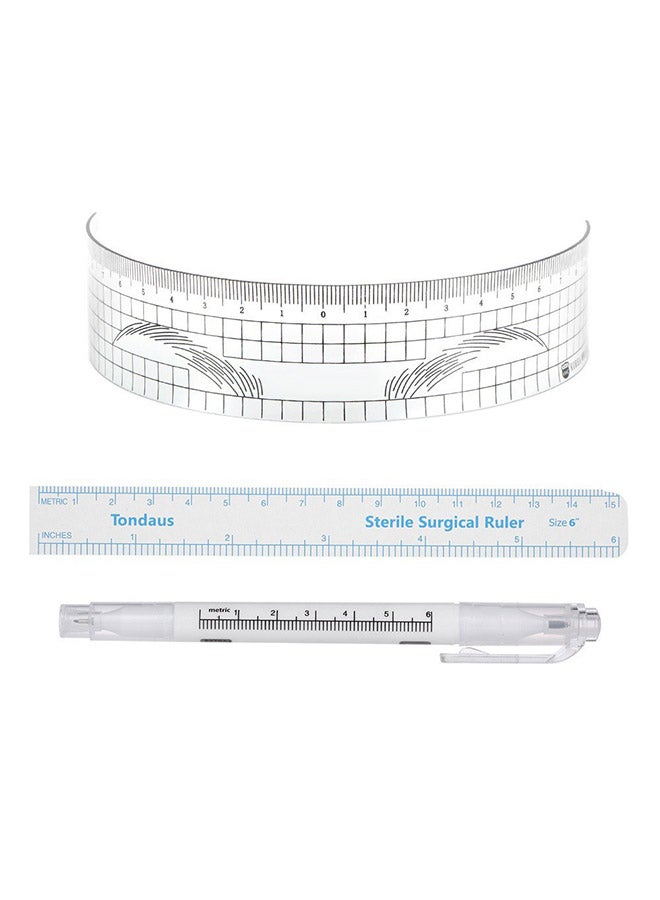Double-Headed Tattoo Skin Marker Pen Set White/Clear - Image 1