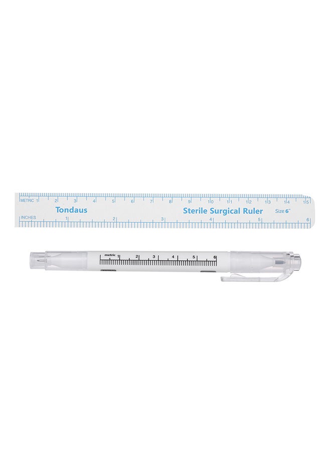 Double-Headed Tattoo Skin Marker Pen Set White/Clear - Image 4