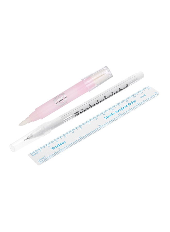 Generic 3-Piece Tattoo Marker And Ruler Set White/Pink  - Image 1