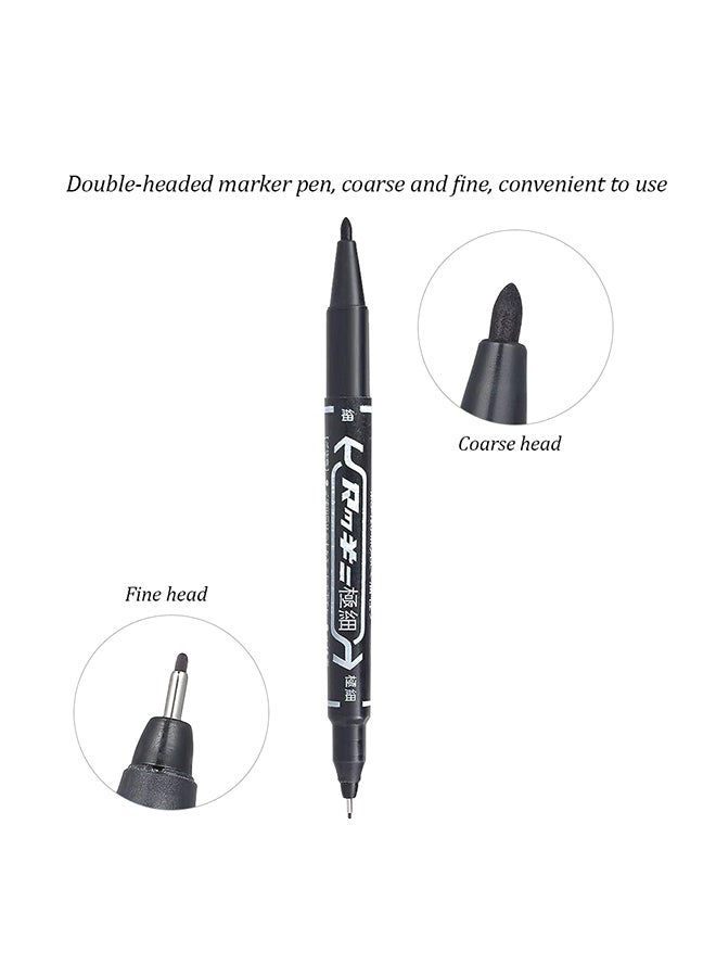 10-Piece Double-Headed Tattoo Pen Black - Image 3