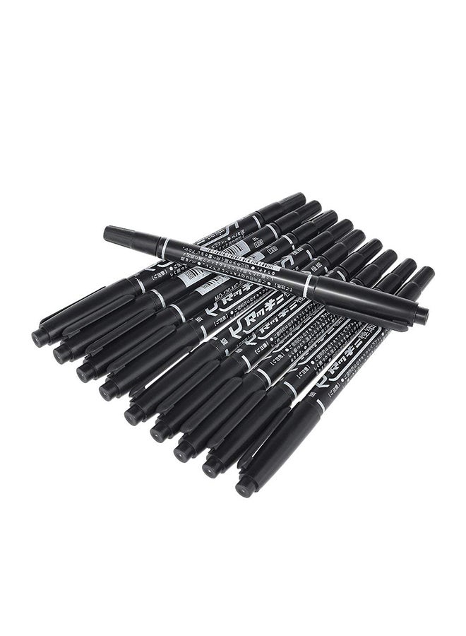 10-Piece Double-Headed Tattoo Pen Black - Image 1