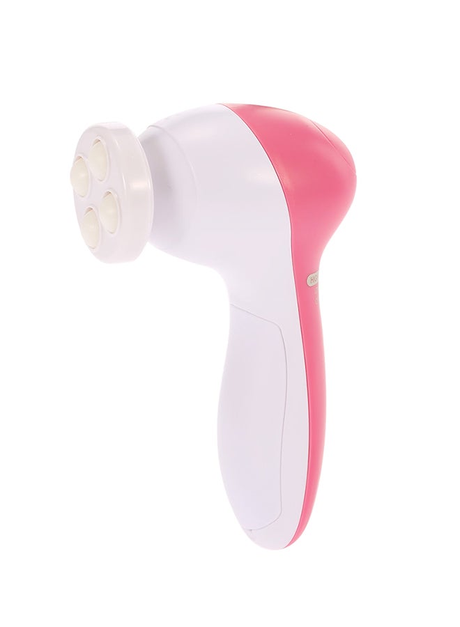 جهاز تدليك كهربائي 5 في 1 لتنظيف الوجه وردي/أبيض - Image 4