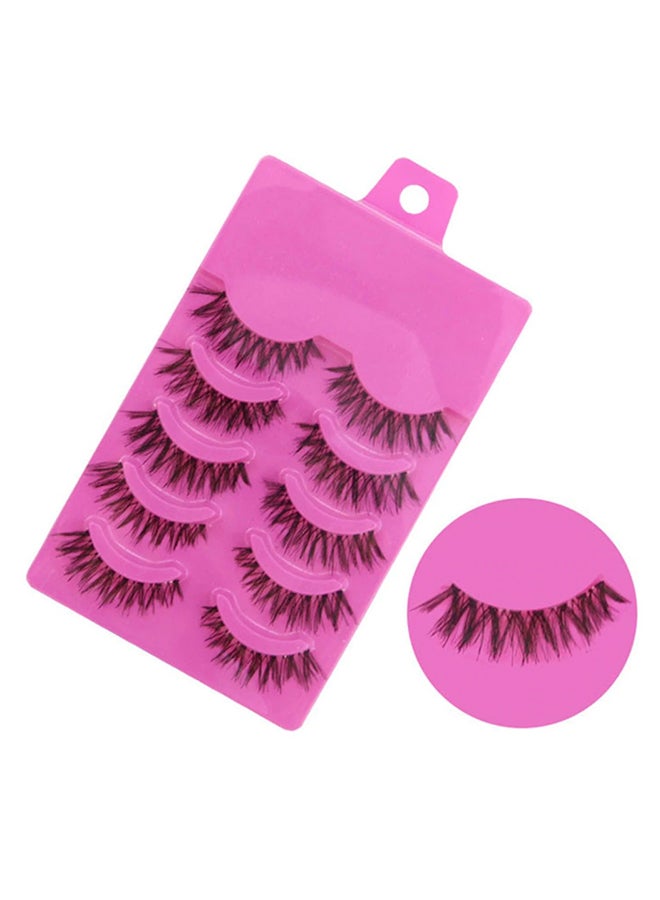 Pair Of 5 False Eyelash Set Black