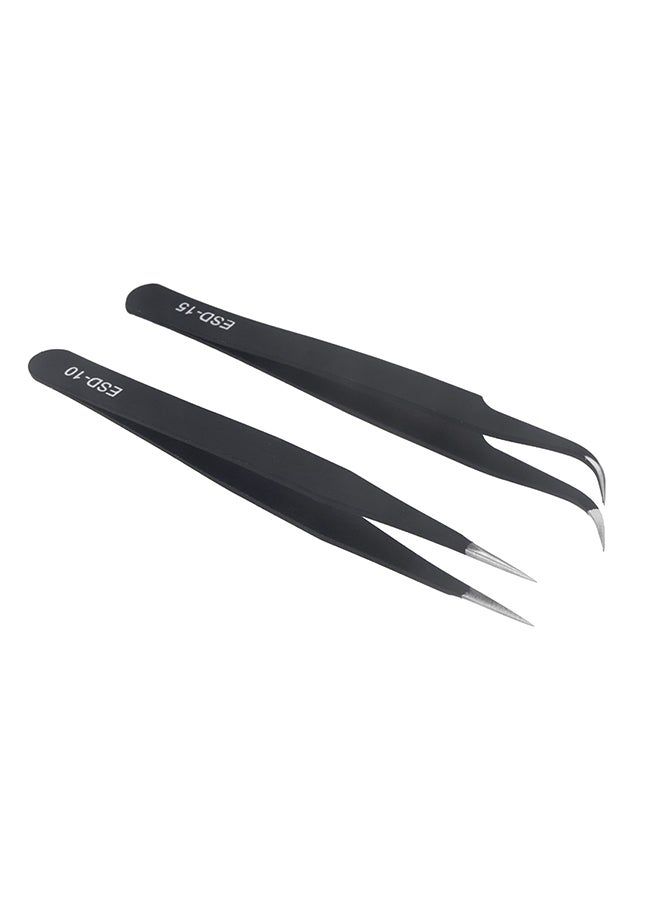 Generic - 2-Piece Nail Art Tweezers Black - Image 1