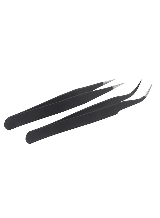 Generic - 2-Piece Nail Art Tweezers Black - Image 1