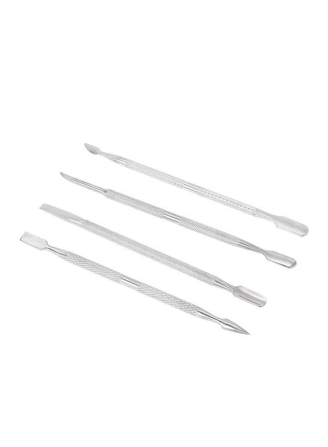 Generic - 4-Piece Double-Ended Cuticle Pusher Set Silver - Image 1