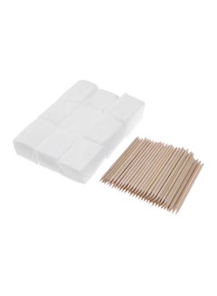 Generic 1000-Piece Nail Wipe And Cuticle Stick Set White/Brown  - Image 1