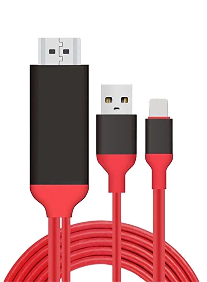 VENTION Lightning To HDMI Data Sync Charging Cable Red