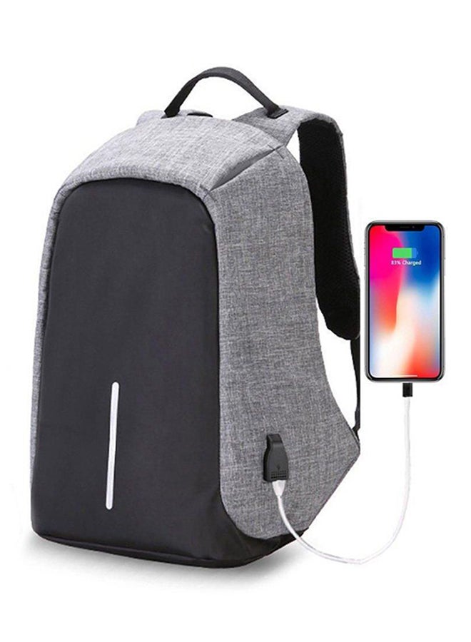 Generic Anti-Theft Laptop Backpack With USB Charging Port Grey/Black  - Image 2