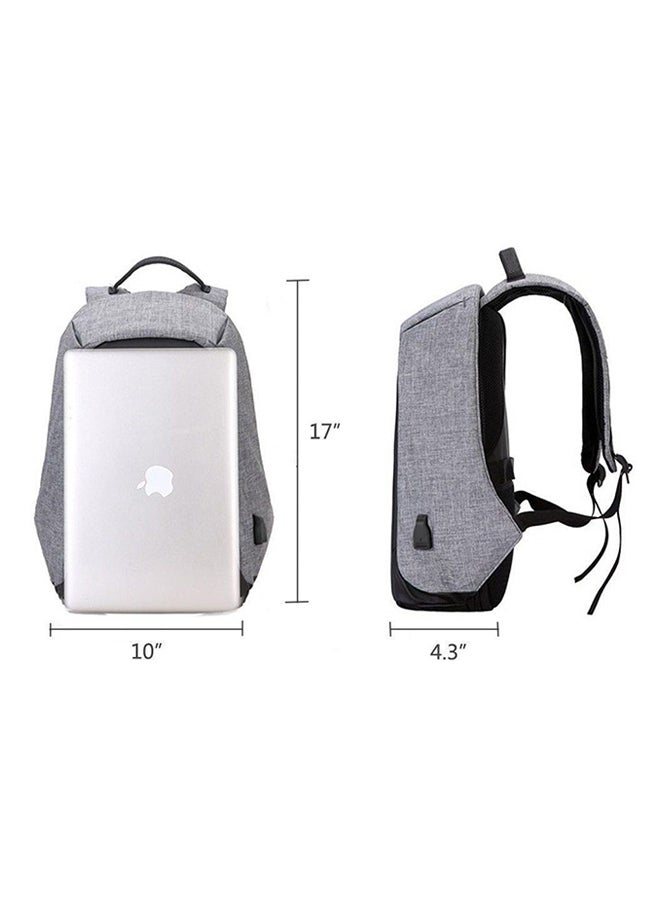 Generic Anti-Theft Laptop Backpack With USB Charging Port Grey/Black  - Image 3
