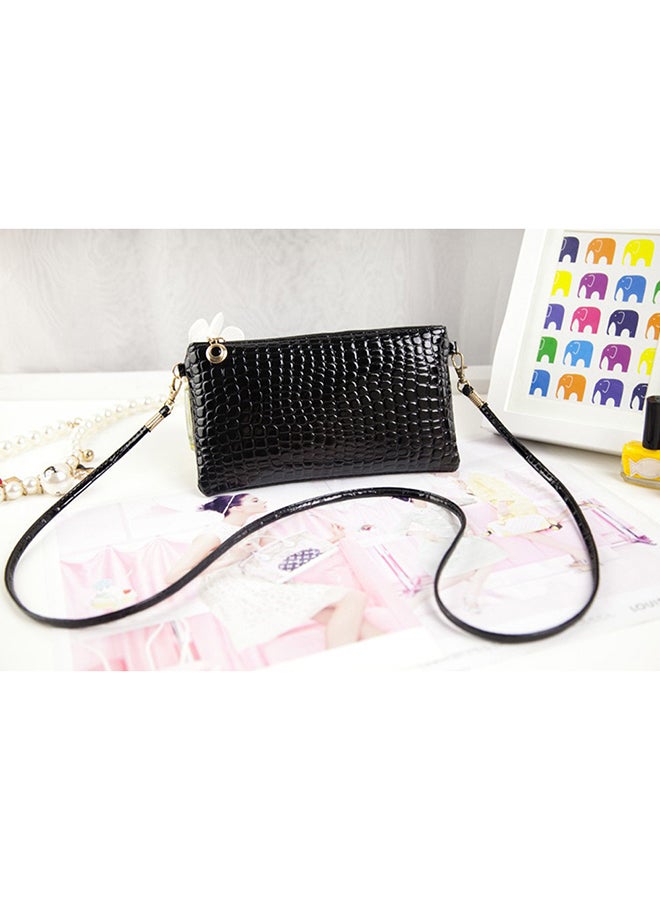 Generic - Crocodile Pattern Summer Crossbody Bag Black - Image 1