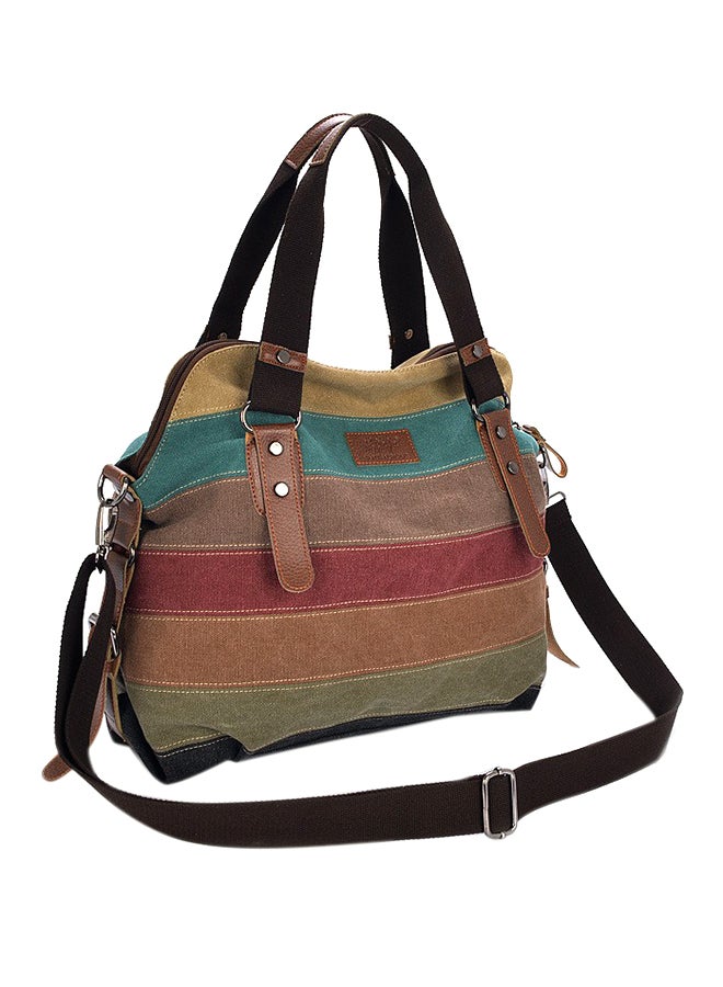 Generic - Retro Color Block Striped Shoulder Bag Multicolour - Image 1