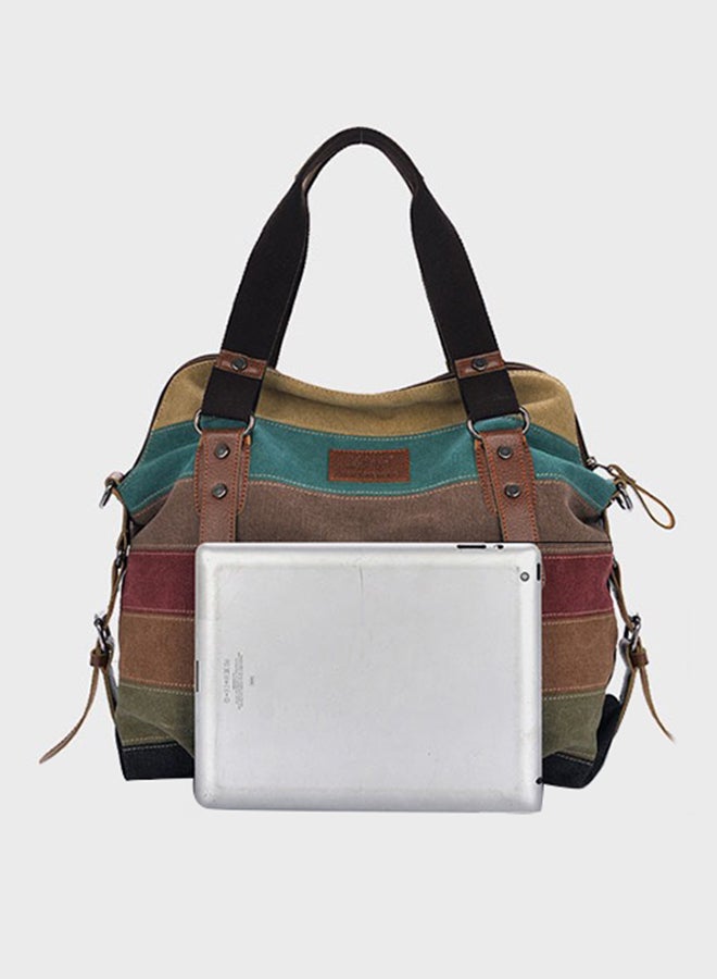 Generic - Retro Color Block Striped Shoulder Bag Multicolour - Image 1
