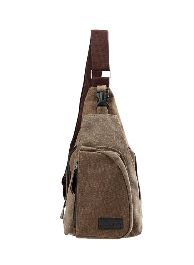 Generic - Vintage Military Travel Hiking Shoulder Bag Coffee - Image 1