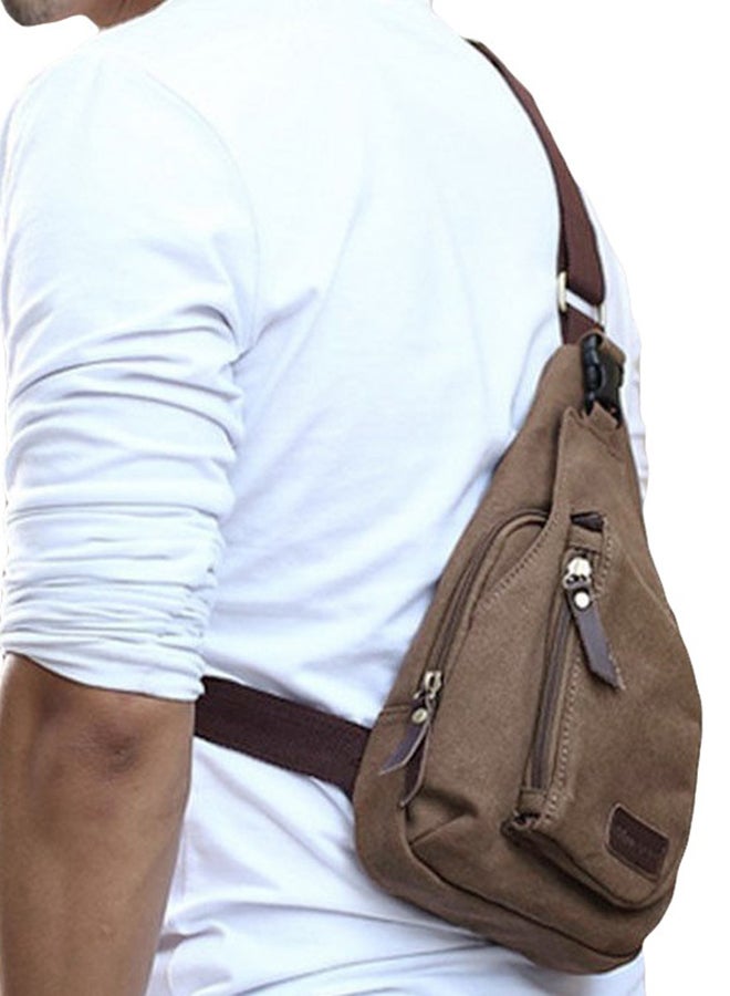 Generic - Vintage Military Travel Hiking Shoulder Bag Coffee - Image 1