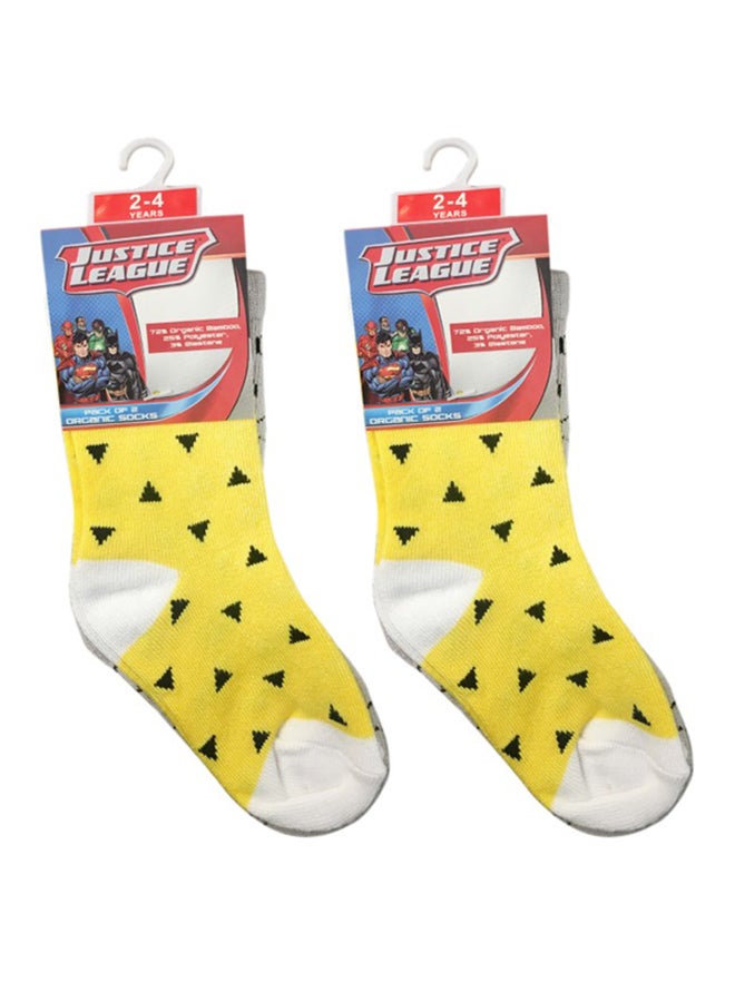 باتمان طقم جوارب مطبوعة مكون من قطعتين أصفر/رمادي - Image 1