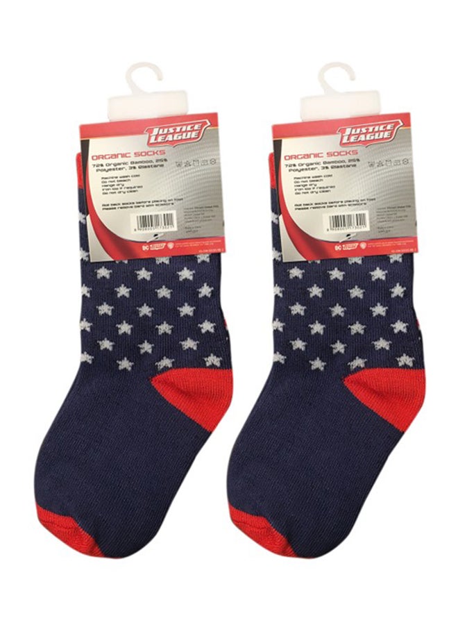 Set Of 2 Printed Socks Blue/Red/White - v1548159226/N20505622V_2