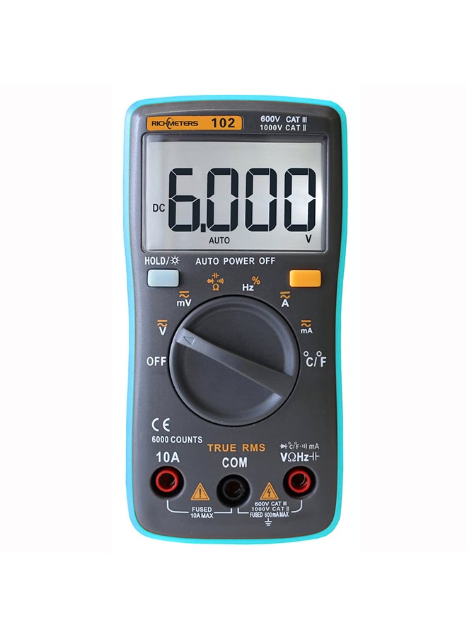 RICHMETERS Multifunctional Digital Multimeter Grey/Blue 13x6.5x3.2centimeter  - Image 1