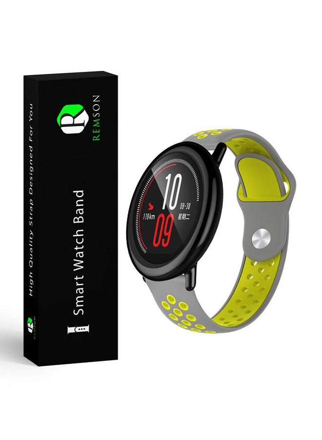 Remson Replacement Strap For Amazfit Pace Grey/Yellow - Image 3