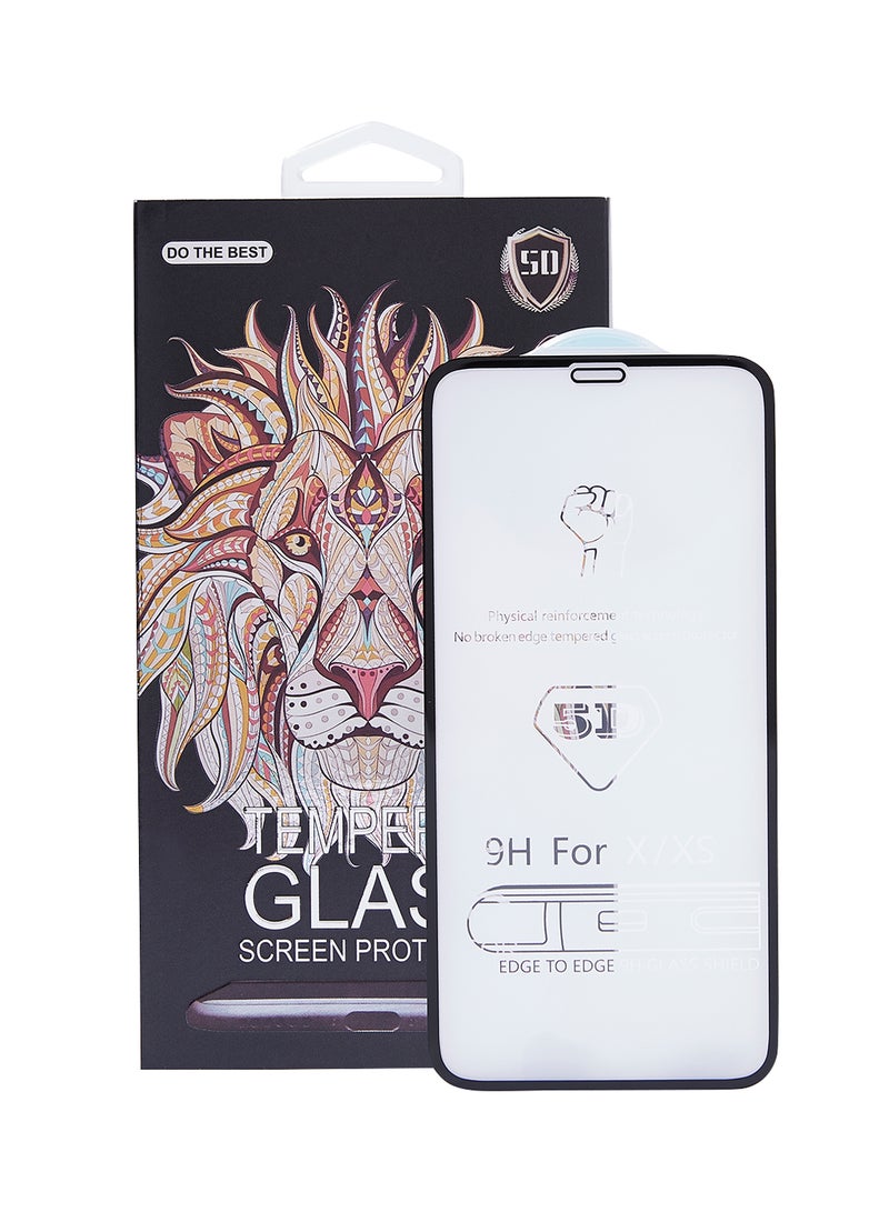 QLT 5D Full Screen Coverage Tempered Glass Screen Protector For iPhone XS Clear - Image 1