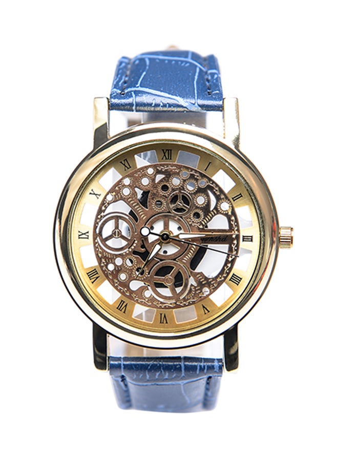 ساعة يد بعقارب وسوار من الجلد طراز NWATCH085 unisex - Image 1