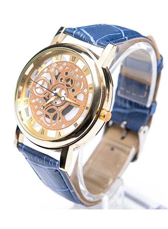 ساعة يد بعقارب وسوار من الجلد طراز NWATCH085 unisex - Image 3