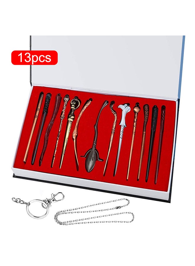 13-Piece Harry Potter Magic Wand Set Kit With Necklace Keychain  - Image 4