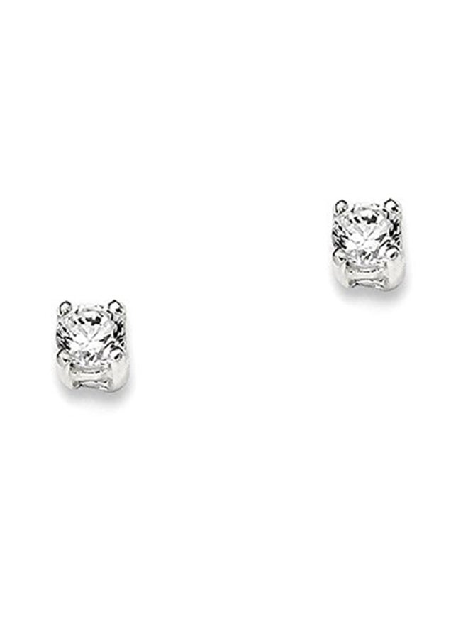ICE CARATS 925 Sterling Silver Cubic Zirconia Studded Stud Earrings - Image 2