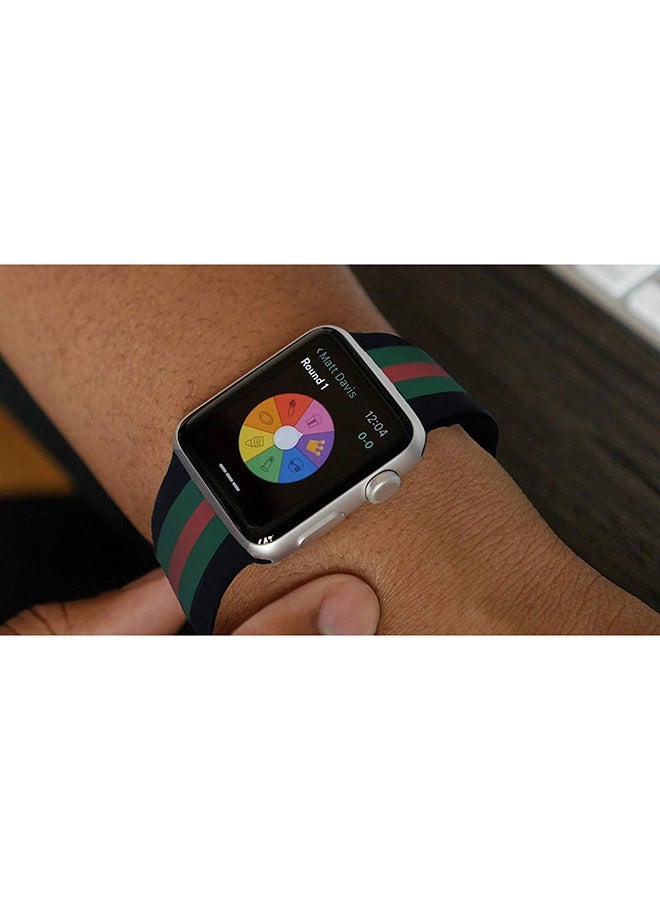 LNKOO - Replacement Band For Apple Watch Series 1/2/3/4 40mm Green/Black/Red - Image 1