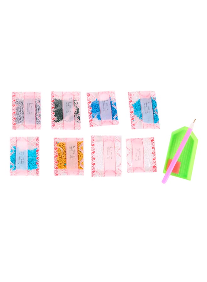 لوحة زينة جدارية بتصميم بومة مزينة بحجر الراين التي يمكنك لصقها بنفسك أزرق - Image 3